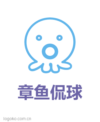 章鱼侃球logo设计